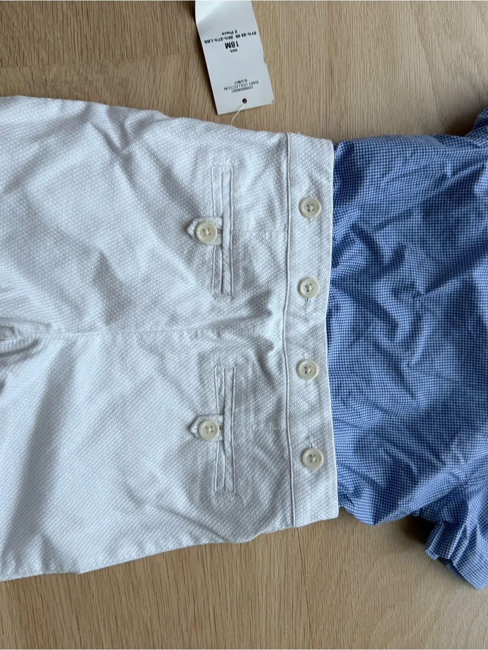 Ralph Lauren Blue Gingham & White Baby One-Piece Bodysuit